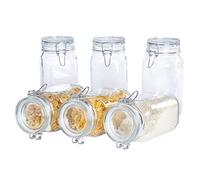 Bormioli Fido tarros de Almacenamiento de 6 Piezas con Clip de Alambre, 1500