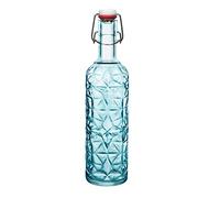 Bormioli Rocco Glasflasche Orient in Blau Botella de Cristal, 1 Liter, Bleue