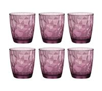 BORMIOLI ROCCO DIAMOND 6 Vaso Bajo Vidrio 30CL Transparente Con relieve Fabricado en Italia Ecológico Transparente
