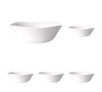 Bormioli Rocco Ensaladera 88001 Parma Opal, vidrio, blanco, 26 x 26 x 14 cm, 1 pieza (Paquete de 5)