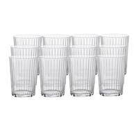 Bormioli Rocco Exclusiva | Juego de 12 vasos Gin Fizz de 17 onzas | Elegantes vasos acanalados | para agua, jugo, cerveza, cóctel y café helado | Apto para lavavajillas | Fabricado en Italia