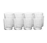 Bormioli Rocco Exclusiva - Vasos Negroni de 12 onzas, juego de 12 vasos elegantes acanalados, para agua, jugo, cerveza, cóctel y café helado, fabricados en Italia, aptos para lavavajillas