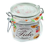 Bormioli Rocco Fido 4309 - Juego de 6 tarros de cristal con anillas de sellado (aptos para lavavajillas, vasos de postre, tarros de mermelada, 560 ml)