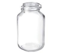 Bormioli Rocco Fido Tarro, 400 cl, Vidrio, Transparente, 1 - confezione | Transparente, Vidrio, forma cuadrada, acabado brillo, 4 L, cierre para conserva, apto para microondas, apto para frigorífico