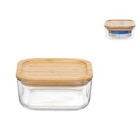 Bormioli Rocco Frigoverre Quadra, Tapa De Bambú, Cm 15 X 15