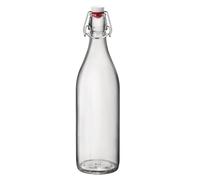 BORMIOLI ROCCO GIARA Botella Vidrio 1L Transparente Brillo Fabricado en Italia Reciclable