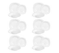 Bormioli Rocco Vajilla Parma Cuadrado – 18 Piezas – Vidrio opalino blanco