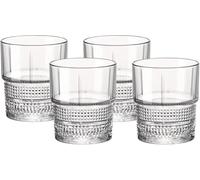 Bormioli Rocco Novecento Barware DOF Glass apilable, juego de 4, 12 oz, transparente