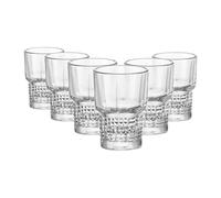 Bormioli Rocco Novecento Barware Vaso de chupito apilable, juego de 6, 2.5 onzas, transparente