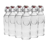 Bormioli Rocco Officina 1825 1,2 L botella de agua - Juego de 6 - Vintage italiano cuadro botella de agua