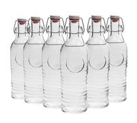 Bormioli Rocco Officina 1825 Tabla Botella servir agua Set con tapa basculante Top - 1,2 Litro - Paquete de 12