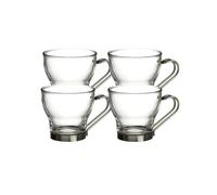 Bormioli Rocco Oslo Espresso Cup With Stainless Steel Handle, 3.5 ounce, Set of 4, Gift Boxed by Bormioli Rocco