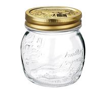 Bormioli Rocco Quattro Stagioni 79208 - Tarros de mermelada (12 unidades, capacidad 250 ml, tapa dorada, tapa de 70 mm), color dorado