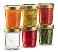 Bormioli Rocco Quattro Stagioni Conjunto de 6 frascos de albail transparentes 10.75 oz. Hecho de vidrio duradero hecho en Italia.