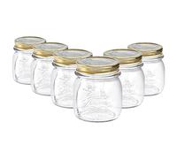 Bormioli Rocco Quattro Stagioni tarros de cristal de almacenamiento - tradicional de la cocina de frasco con tapa tornillo superior - 250 ml - Pack de 6