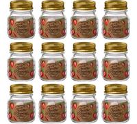 Bormioli Rocco Quattro Stagioni tarros de mermelada 250 ml (con tapa de rosca ø 70 mm, Tarro de mermelada, Juego de 12 tarros) 58281
