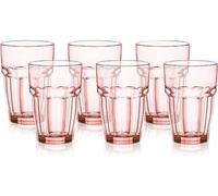 Bormioli Rocco Rock Bar Lounge Long Drink Glasses, Peach, Set of 6 by Bormioli Rocco