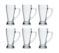 Bormioli Rocco Set de 6 jarras de cerveza Baviera de vidrio 39 cl | Transparente, Vidrio, acabado brillo, 39 cl, 6 piezas, apto para frigorífico, fácil de limpiar