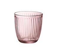 Bormioli Rocco Set de 6 vasos bajos Line de vidrio 29 cl | Rosa, Vidrio, formato bajo, acabado con relieve, 6 piezas