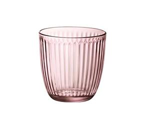 Bormioli Rocco Set de 6 vasos bajos Line de vidrio 29 cl | Rosa, Vidrio, formato bajo, acabado con relieve, 6 piezas