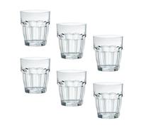 Bormioli Rocks - Set de 6 Vasos Apilables para Cócteles, Bebidas Frías, Jugos o Agua, 9 onzas (9.25 oz), Vidrio Templado