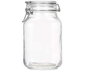Bormioli - Tarro Grande Almacenamiento Frasco Tarro de Cristal con Cierre de Correa para 2 litros