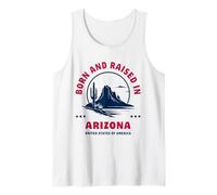 Born and Raised in Arizona. Desert Landscape Silhouette Camiseta sin Mangas