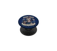 Born Free But Now I'm Expensive 4th of July Women Raccoon PopSockets PopGrip Adhesivo