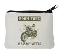 Born Free Choppers Massachusetts Lets Ride - Monedero de neopreno (10 x 11 cm), color blanco, White, Talla única