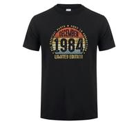 Born in 1984 June May T Shirt Short Sleeve Made March In October November Every Month of 1974 Tees Birthday Gift