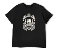 Born In December 1981 40 Years of Being Awesome T Shirt O-Neck Cotton Short Sleeve Custom T Shirts For Men Black M