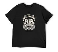 Born In January 1965 56 Years of Being Men's Black T-Shirt Unisex tee Shirt L
