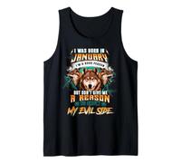 Born In January Birthday Wolf Funny Boy Men Wolves Lovers Camiseta sin Mangas
