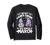 Born In March Birthday GNOME For Gaming Party and Best Gamer Manga Larga