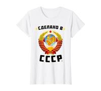 Born in The USSR Unión Soviética Camiseta gráfica económica, Mujer, Blanco, XL