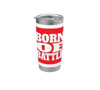 Born Of Battle Soccer 2026 - Logotipo de motivación para fanáticos del fútbol Vaso térmico de acero inoxidable de doble pared