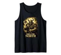 Born of The North Guerrero Vikingo Diseño Nórdico Hombre Camiseta sin Mangas