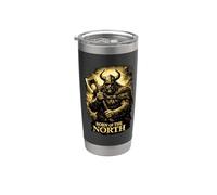 Born Of The North Guerrero Vikingo Diseño Nórdico Hombre Vaso térmico de acero inoxidable de doble pared