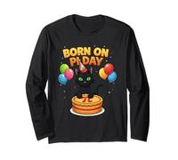 Born on Pi Day 3.14 Black Cat Birthday Manga Larga