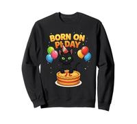Born on Pi Day 3.14 Black Cat Birthday Sudadera
