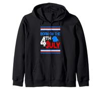 Born On The 4th of July American Patriotic Independence Day Sudadera con Capucha