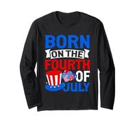 Born On The 4th of July Kids Happy 4th of July For Men Women Manga Larga