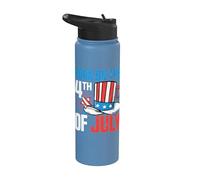 Born On The 4th Of July Kids Happy 4th Of July For Men Women Stainless Steel Insulated Water Bottle