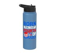 Born On The 4th Of July Kids Happy 4th Of July For Men Women Stainless Steel Insulated Water Bottle