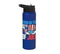 Born On The 4th Of July Kids Happy 4th Of July For Men Women Stainless Steel Insulated Water Bottle
