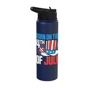 Born On The 4th Of July Kids Happy 4th Of July For Men Women Stainless Steel Insulated Water Bottle