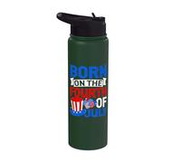 Born On The 4th Of July Kids Happy 4th Of July For Men Women Stainless Steel Insulated Water Bottle