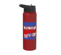 Born On The 4th Of July Kids Happy 4th Of July For Men Women Stainless Steel Insulated Water Bottle