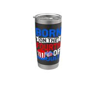 Born On The 4th Of July Kids Happy 4th Of July For Men Women Vaso térmico de acero inoxidable de doble pared