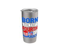 Born On The 4th Of July Kids Happy 4th Of July For Men Women Vaso térmico de acero inoxidable de doble pared